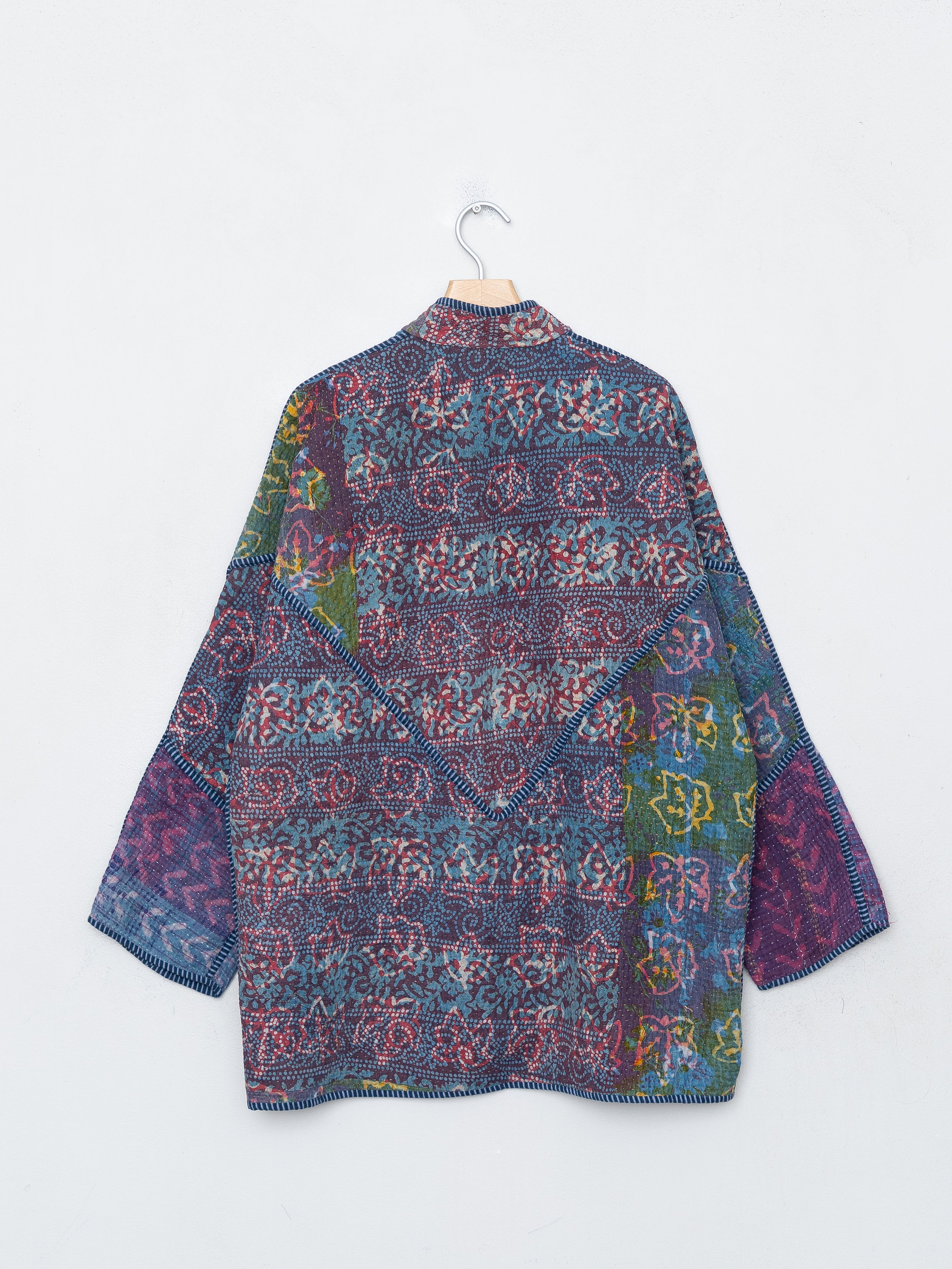 The Narmada Quilted Indigo Kantha Jacket