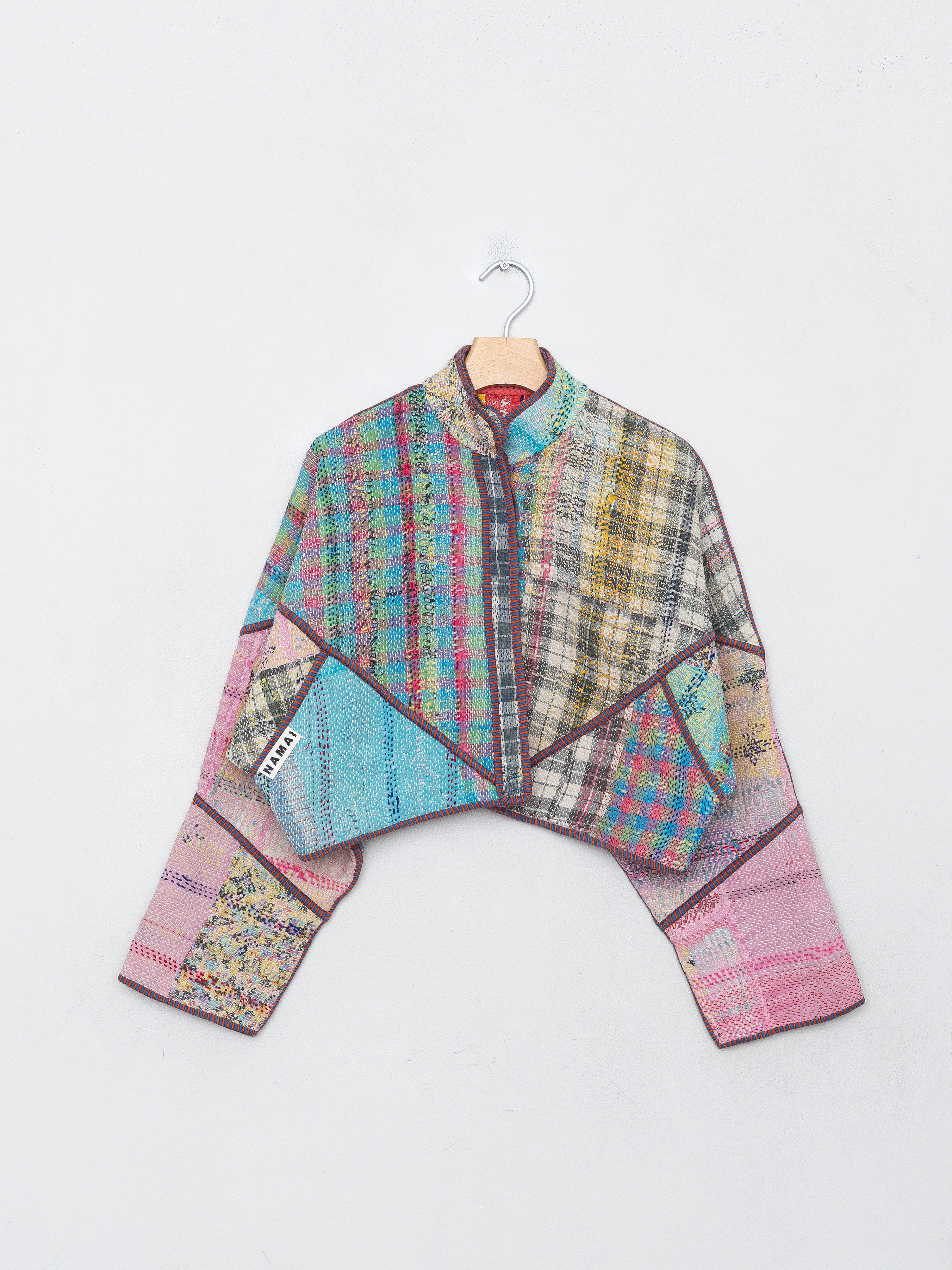 The Kaira Cropped Quilted Patchwork Kantha Jacket