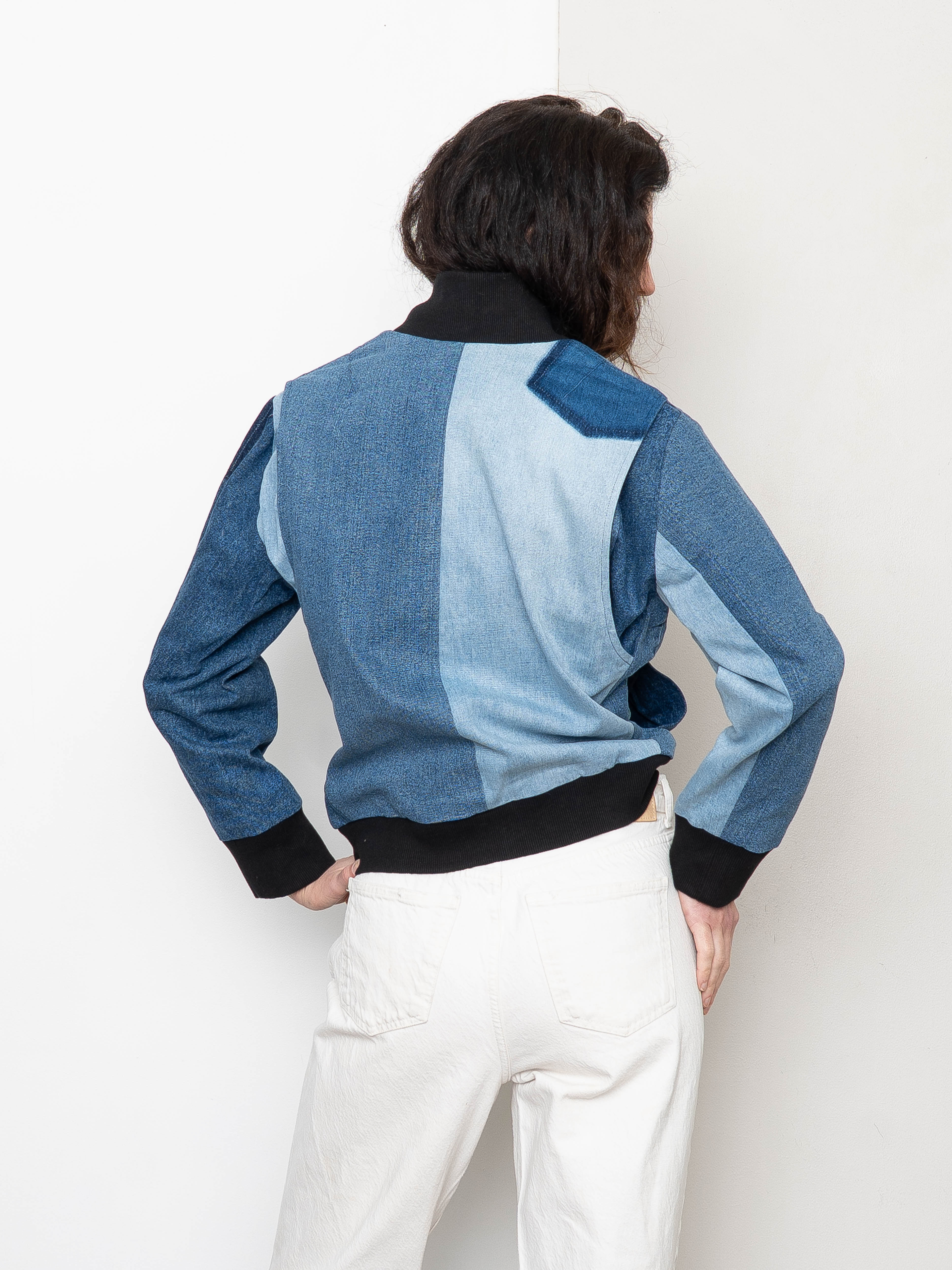 The Veda Denim Bomber Jacket - Small