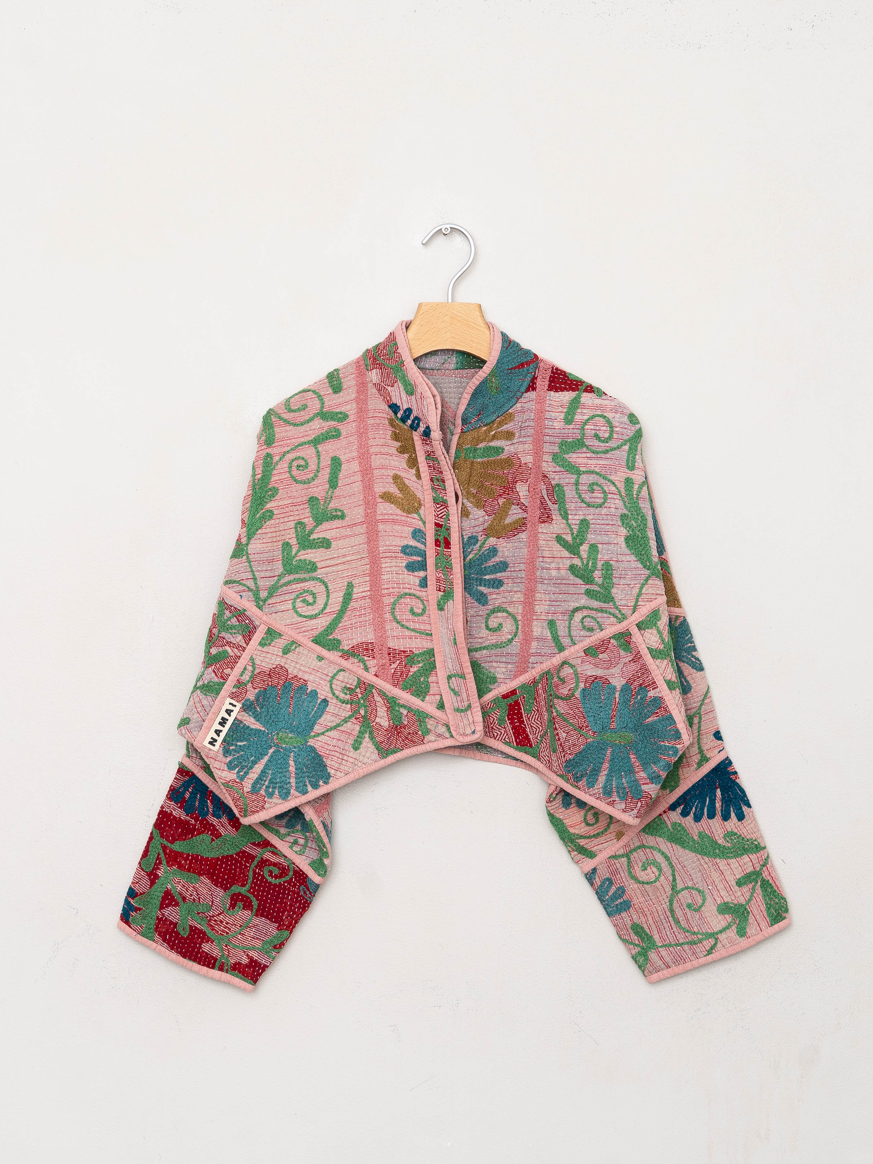 The Kaira Cropped Suzani Quilted Kantha Jacket