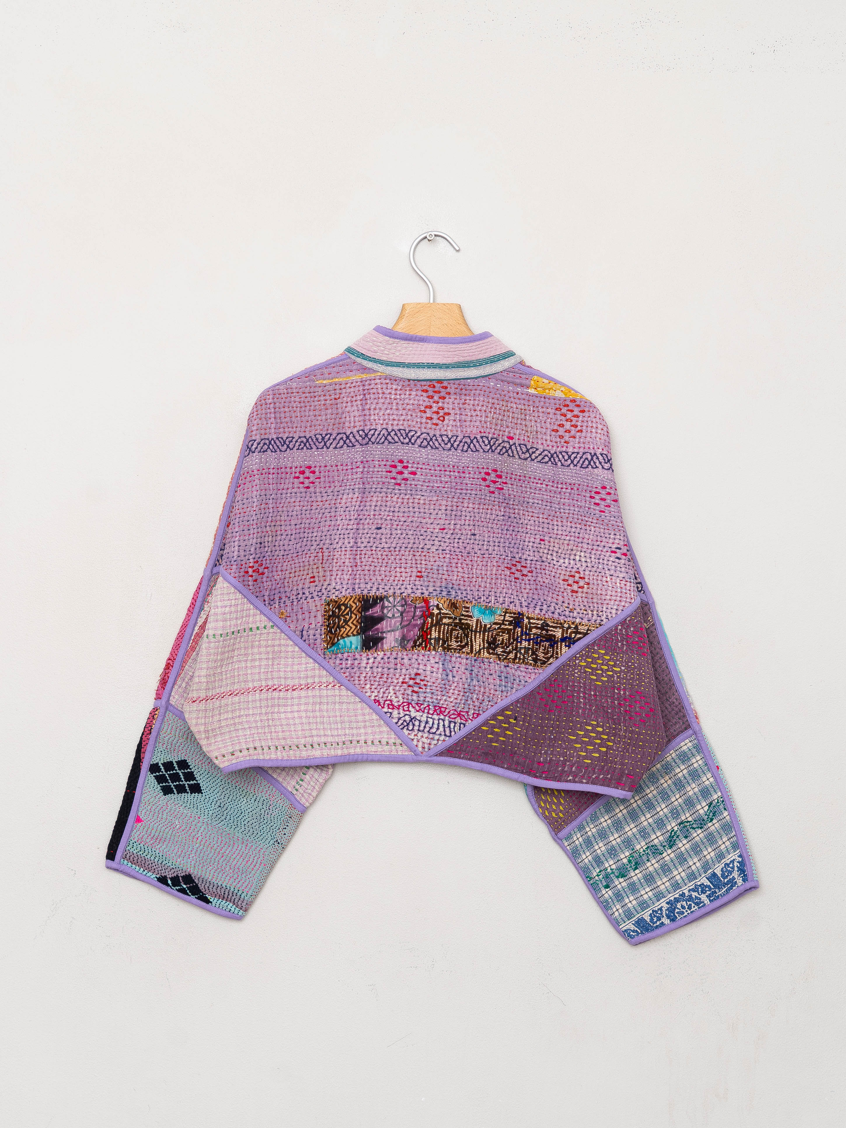 The Kaira Cropped Suzani Quilted Kantha Jacket