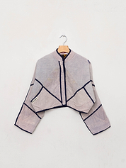 The Kaira Cropped Suzani Cut Out Kantha Jacket