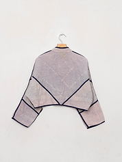 The Kaira Cropped Suzani Cut Out Kantha Jacket