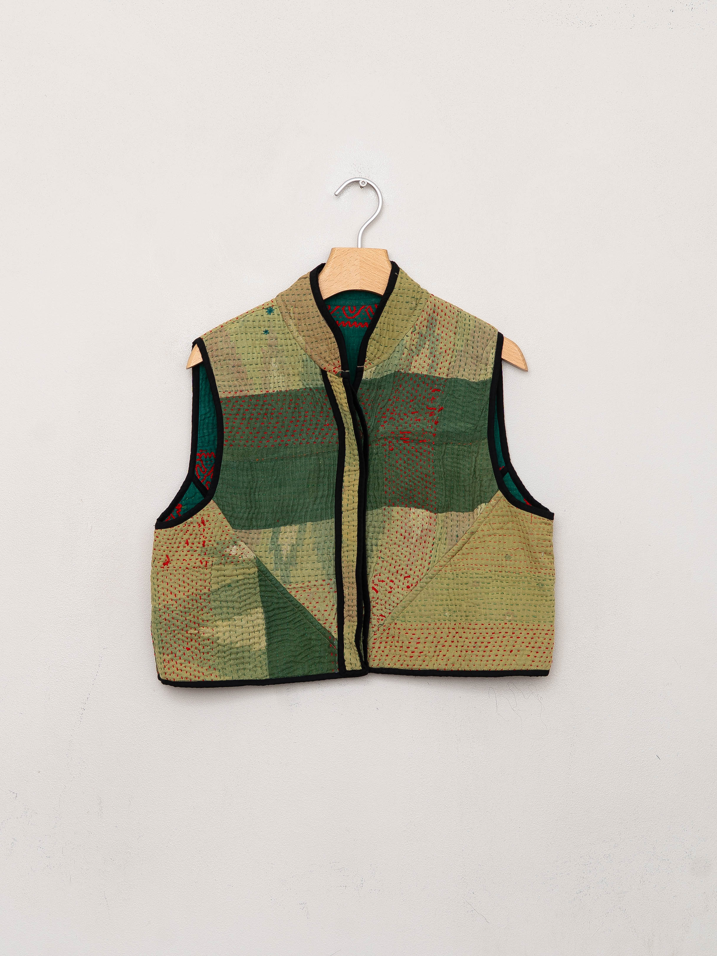 The Kaira Quilted Patchwork Kantha Vest