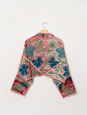 The Kaira Cropped Suzani Quilted Kantha Jacket