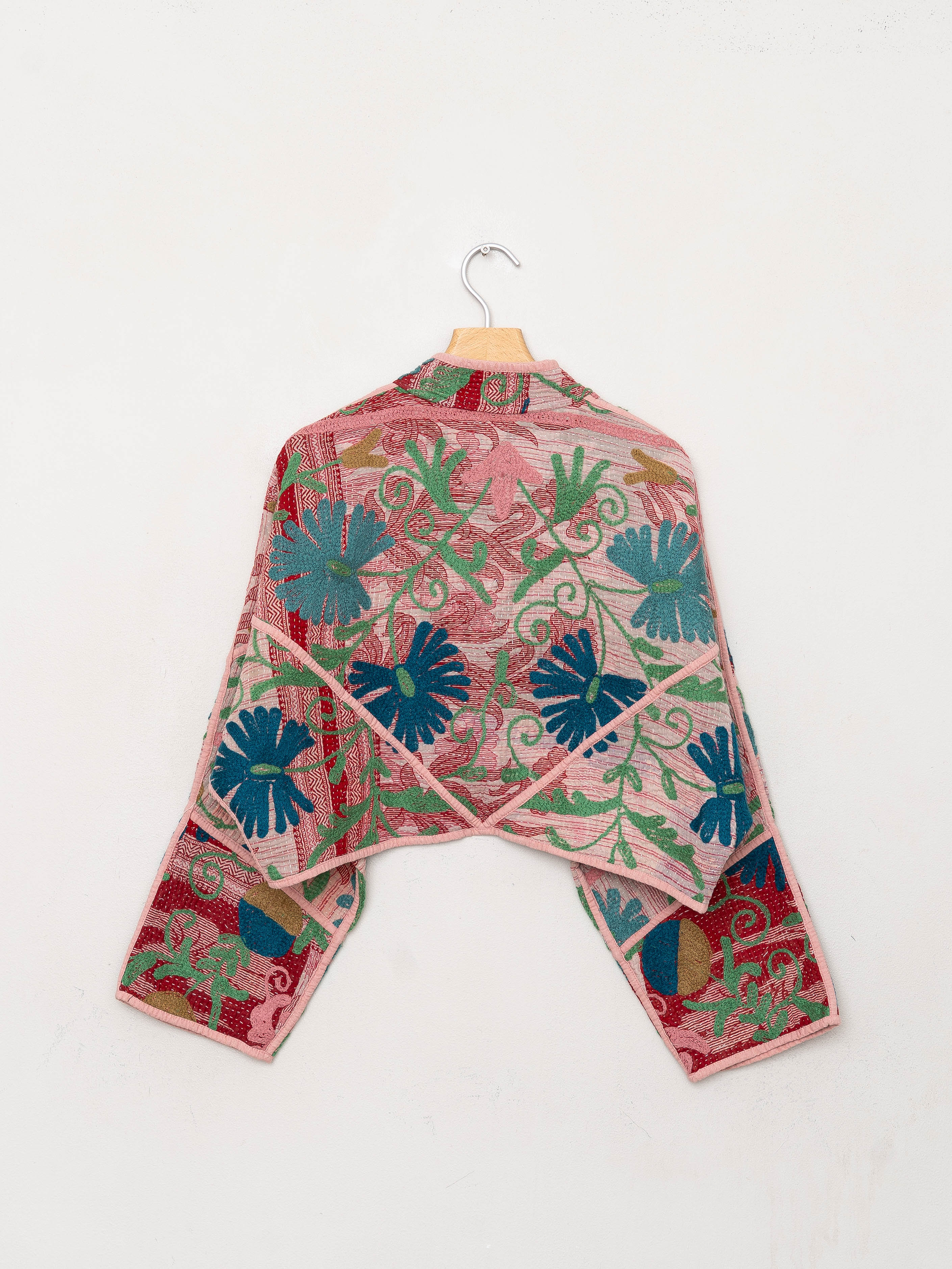 The Kaira Cropped Suzani Quilted Kantha Jacket