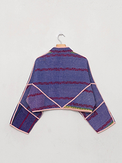 The Kaira Cropped Quilted Patchwork Kantha Jacket