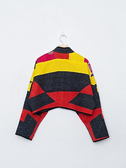 The Kaira Cropped Quilted Patchwork Kantha Jacket