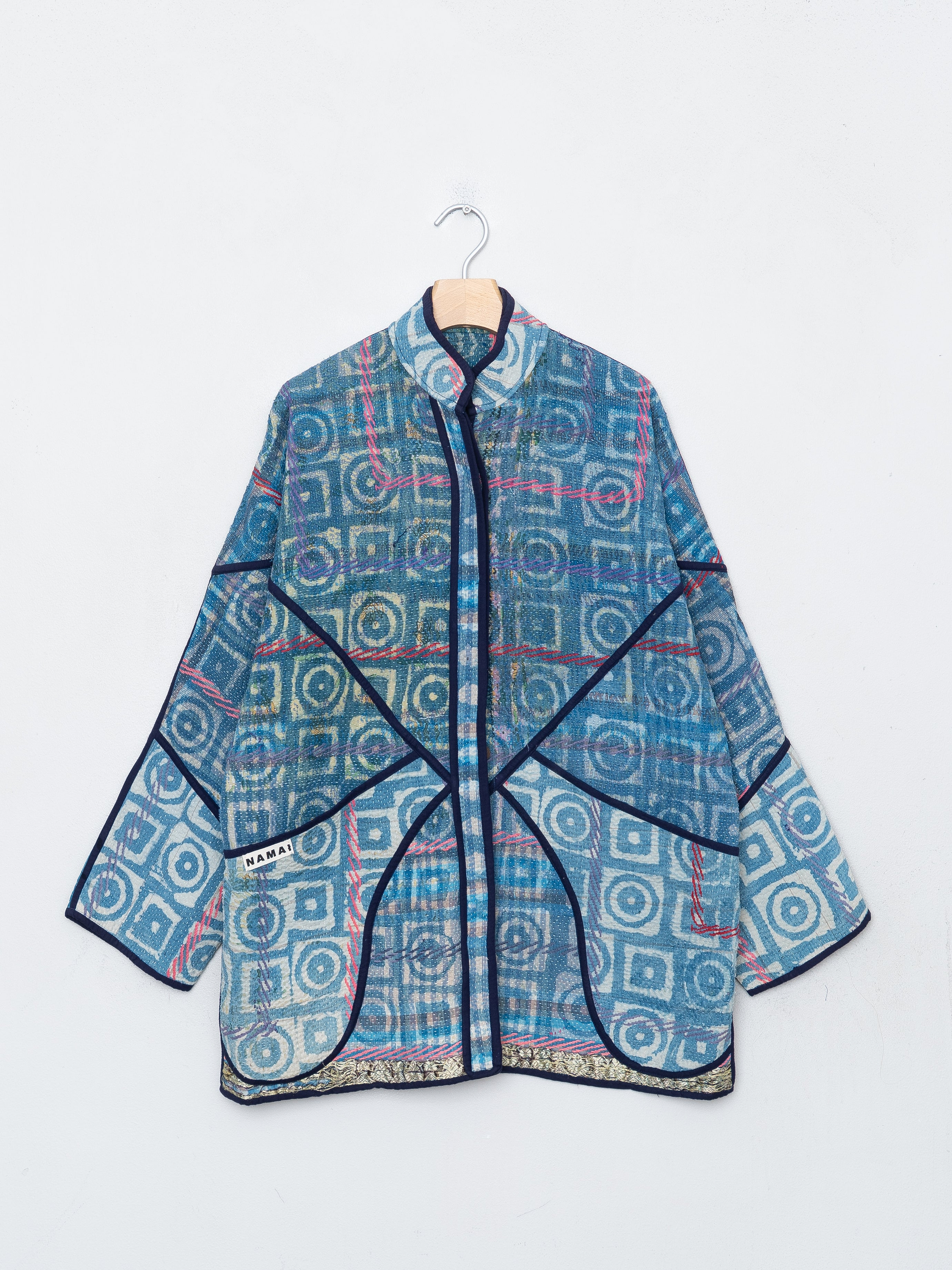 The Narmada Quilted Indigo Kantha Jacket