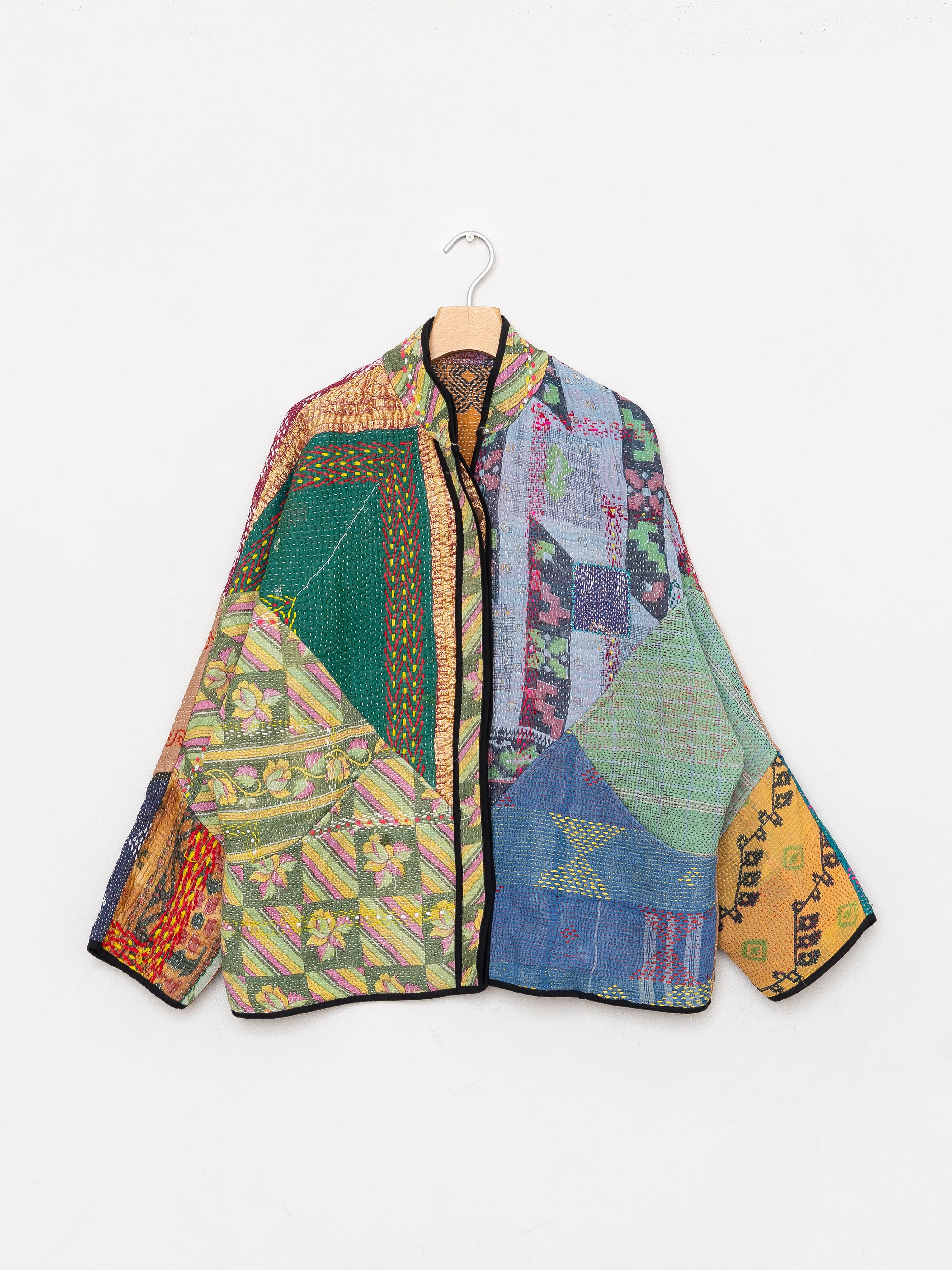 The Ladhiya Quilted Patchwork Kantha Jacket