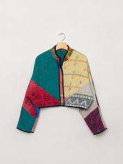 The Kaira Cropped Quilted Patchwork Kantha Jacket Wholesale