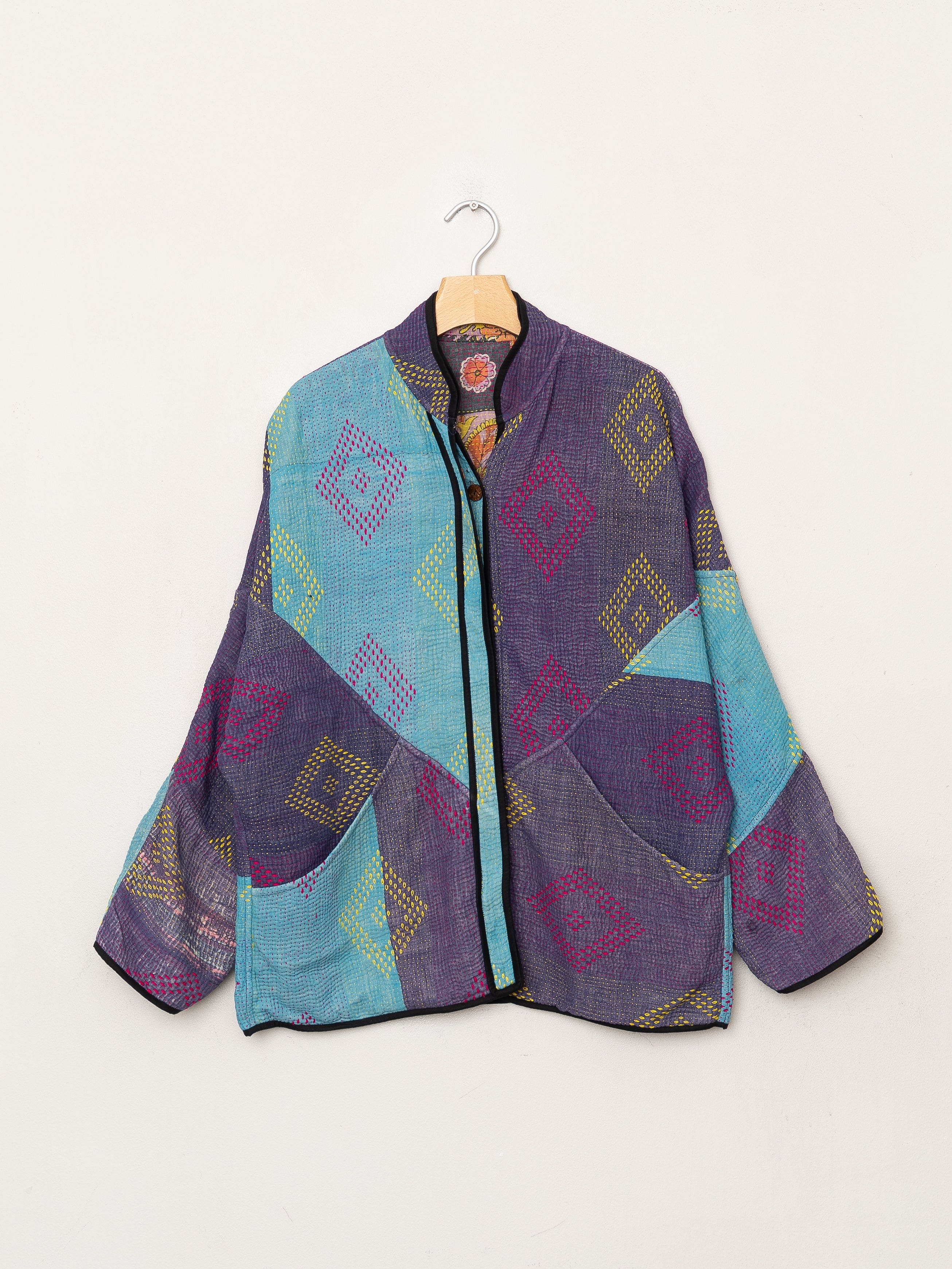 The Ladhiya Quilted Patchwork Kantha Jacket