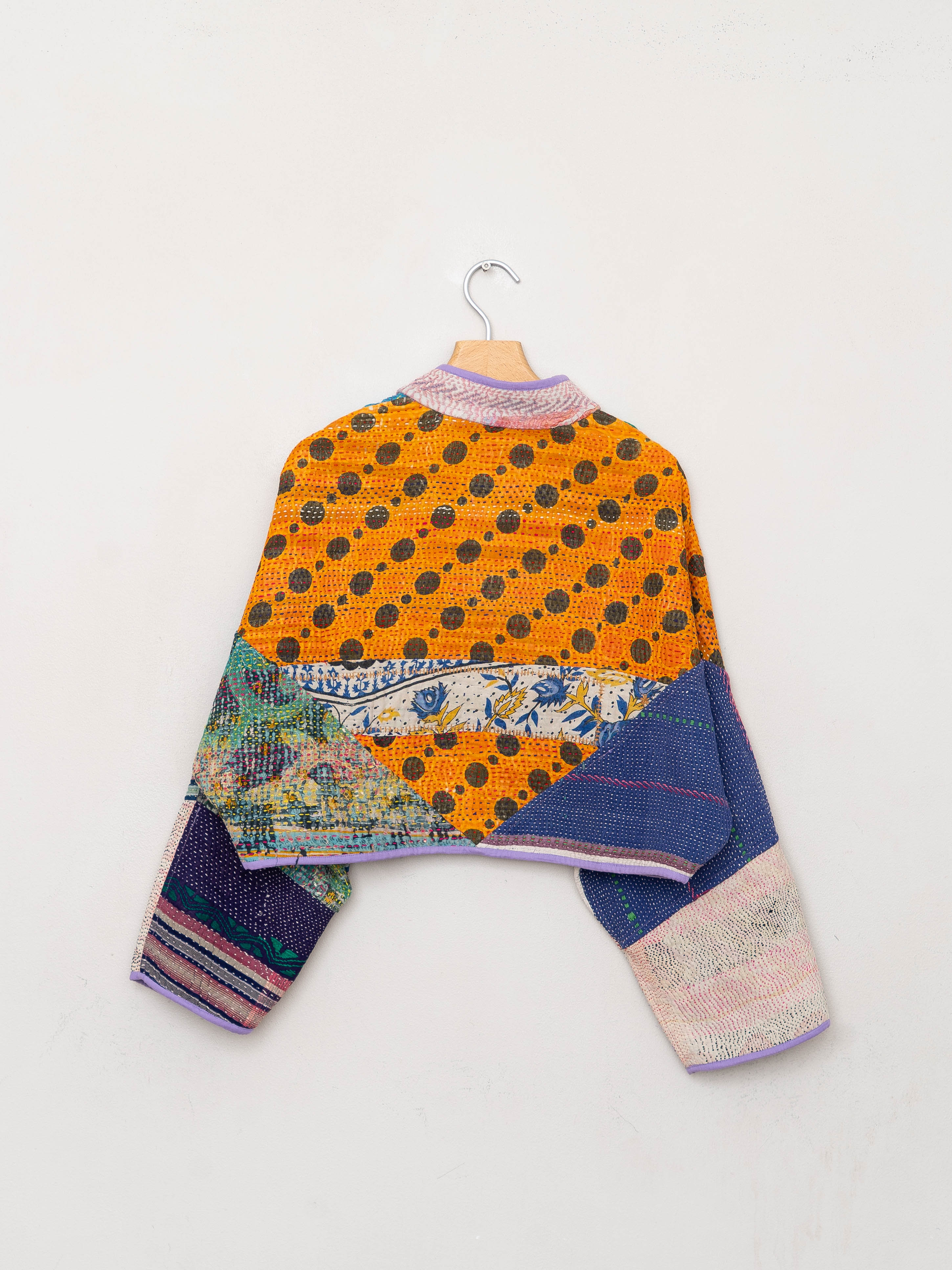 The Kaira Cropped Suzani Quilted Kantha Jacket