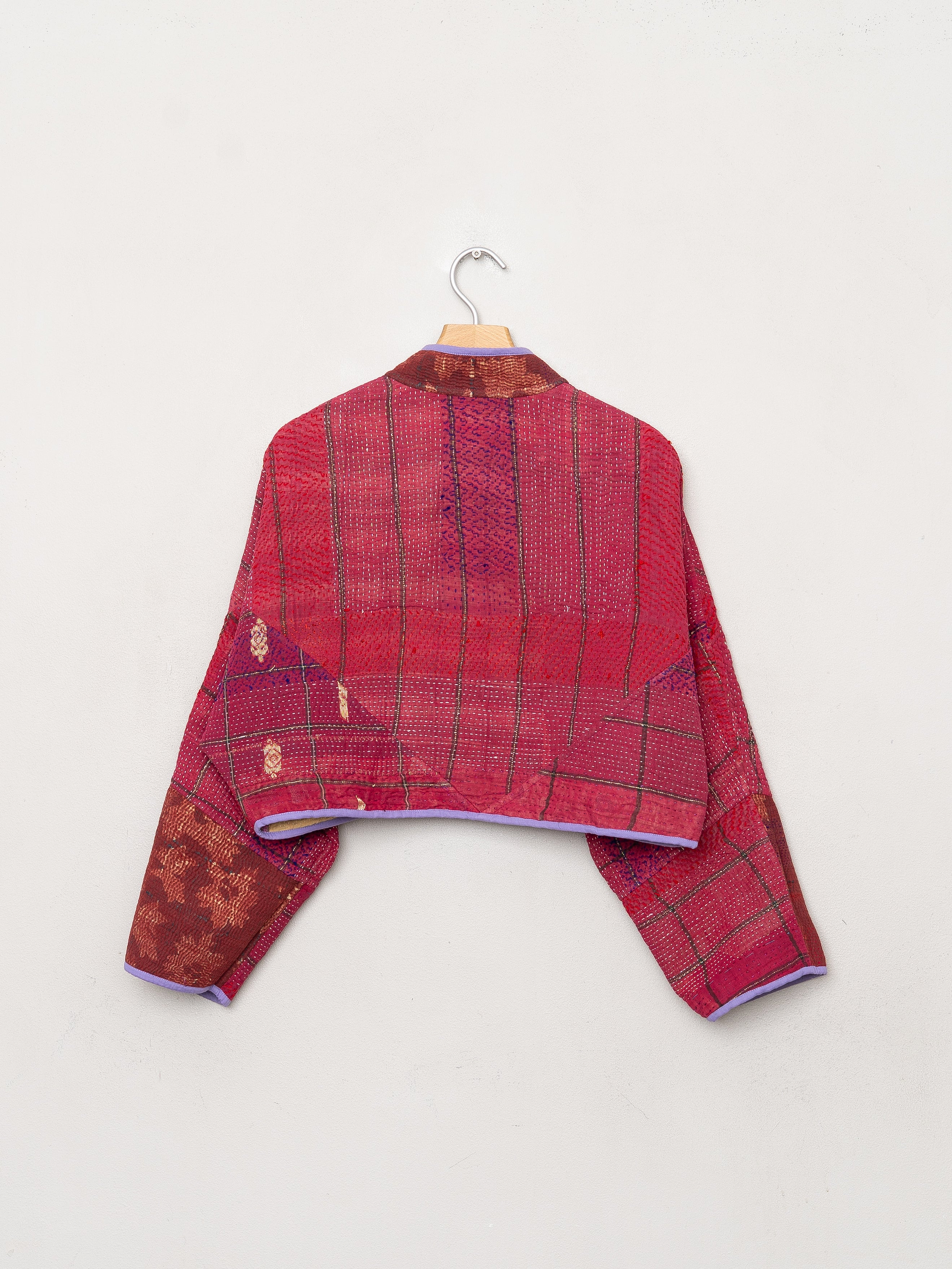 The Kaira Cropped Quilted Patchwork Kantha Jacket