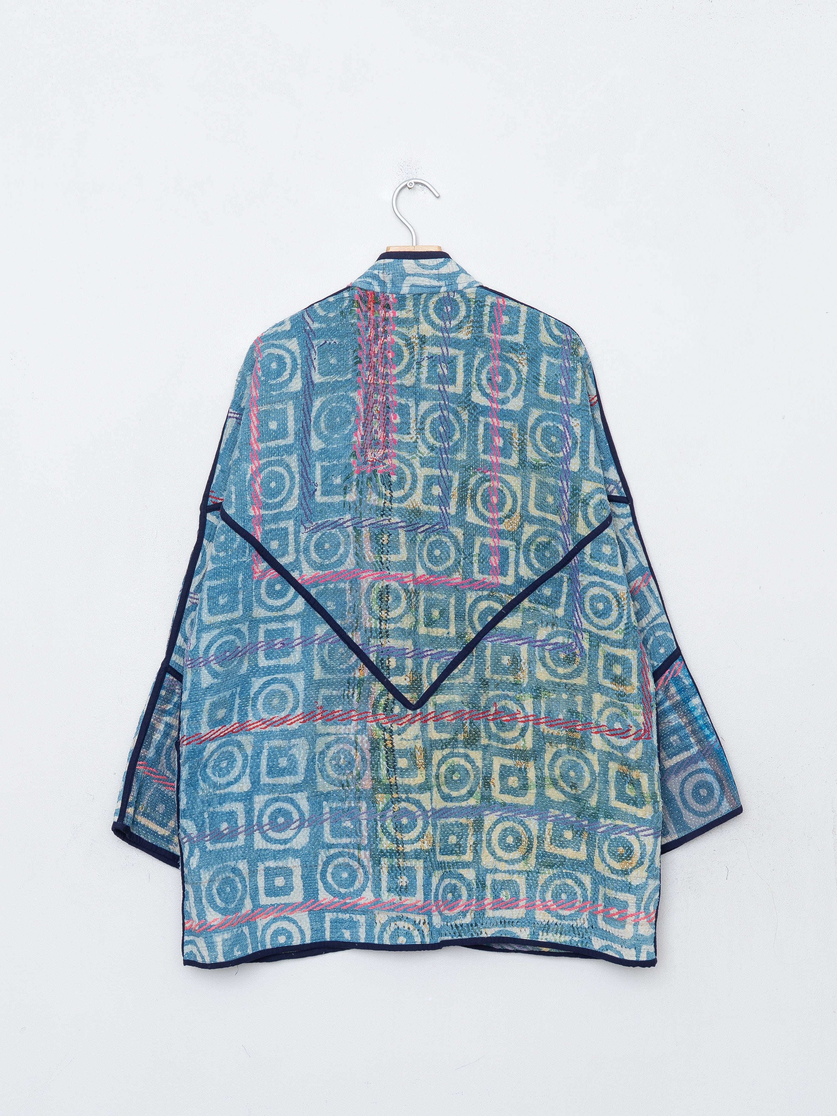 The Narmada Quilted Indigo Kantha Jacket