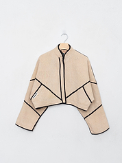 The Kaira Cropped Quilted Patchwork Kantha Jacket