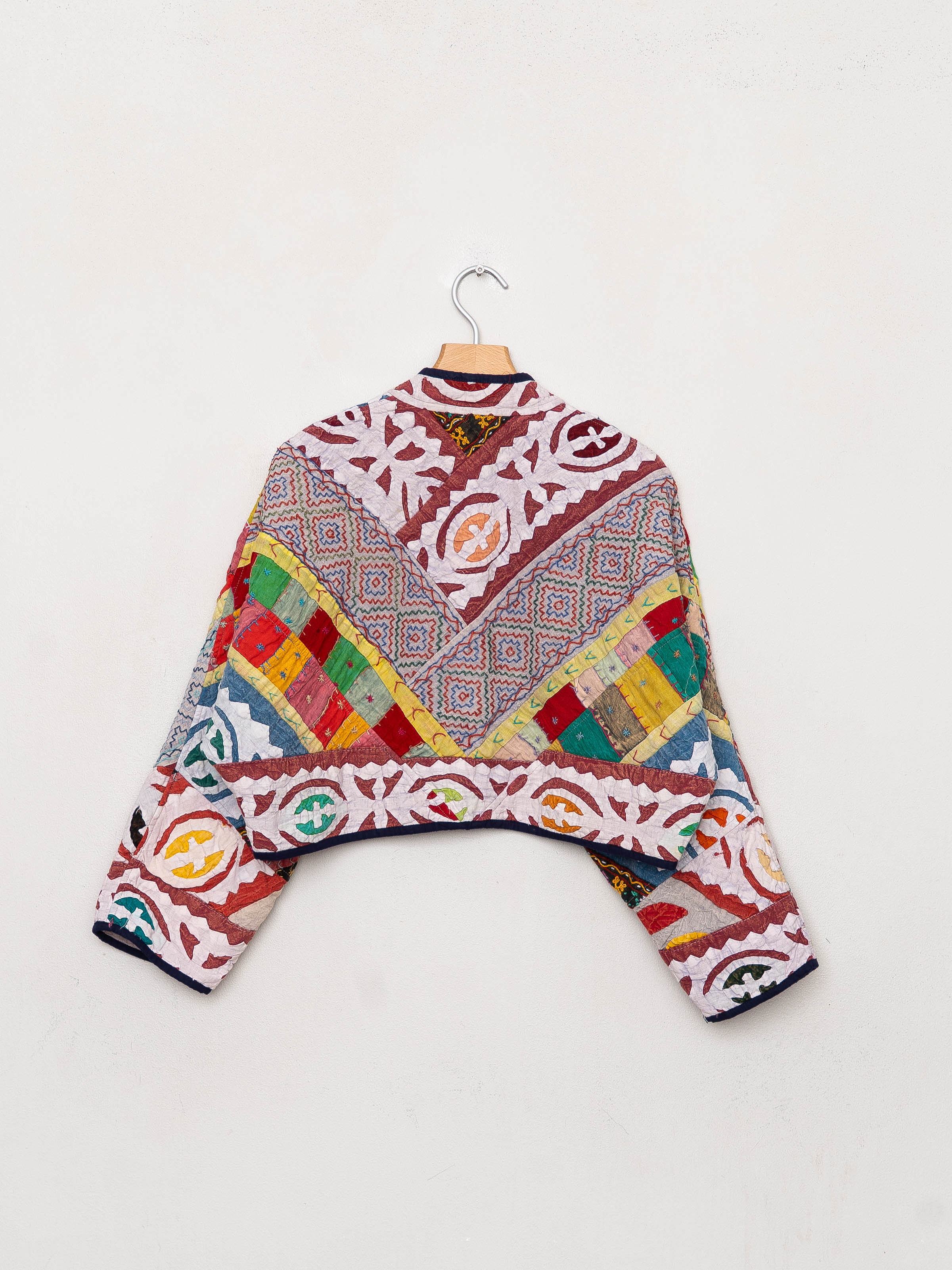 The Kaira Cropped Suzani Cut Out Kantha Jacket