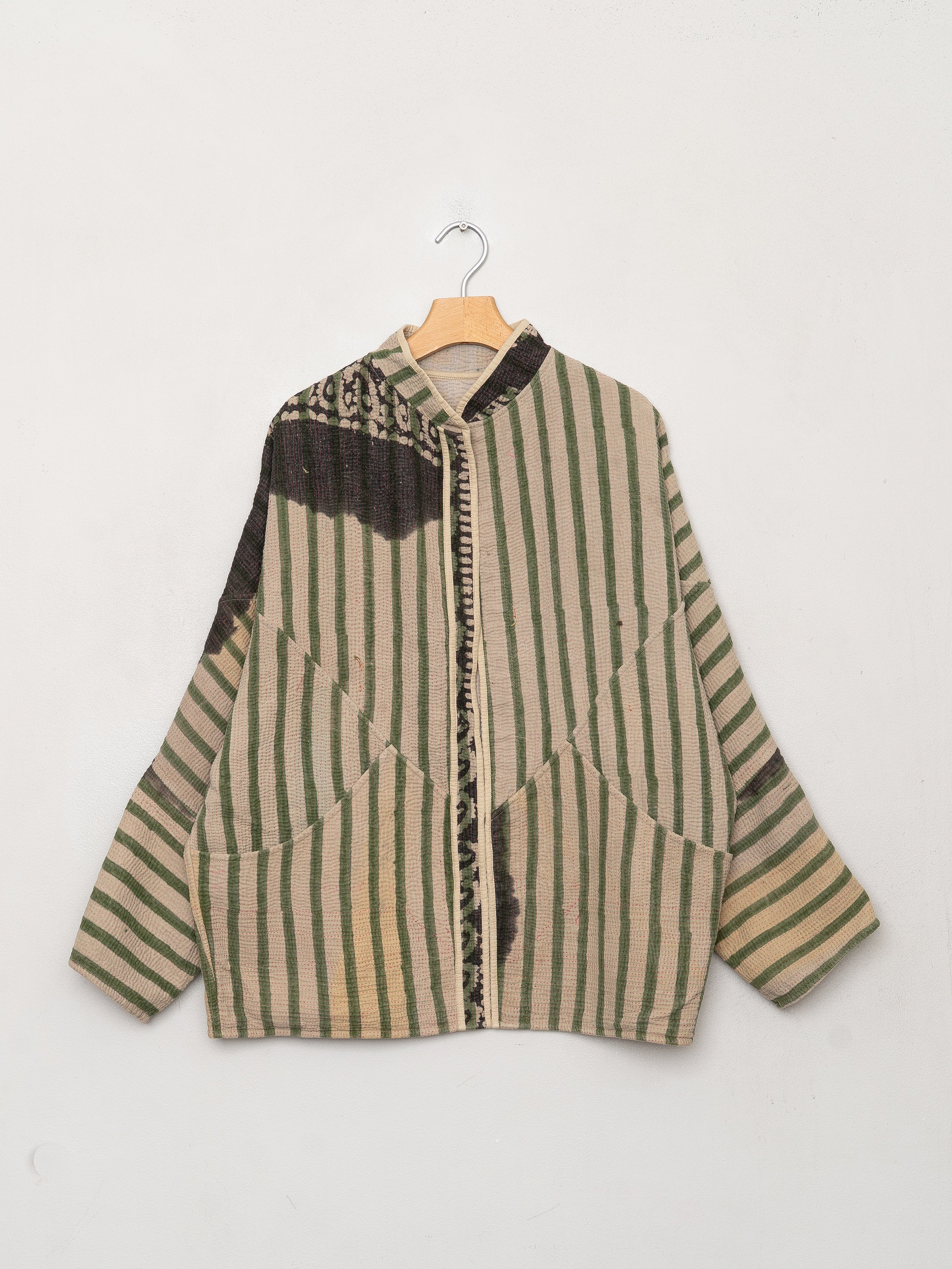 The Ishani Quilted Patchwork Kantha Jacket