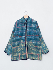 The Narmada Quilted Indigo Kantha Jacket