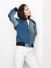 The Veda Denim Bomber Jacket - Small