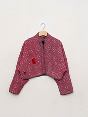 The Kaira Cropped Quilted Indigo Kantha Jacket