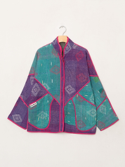 The Ladhiya Quilted Patchwork Kantha Jacket