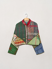 The Kaira Cropped Quilted Patchwork Kantha Jacket Wholesale