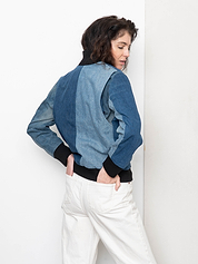 The Veda Denim Bomber Jacket - Small