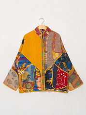 The Ladhiya Quilted Patchwork Kantha Jacket