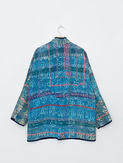 The Narmada Quilted Indigo Kantha Jacket