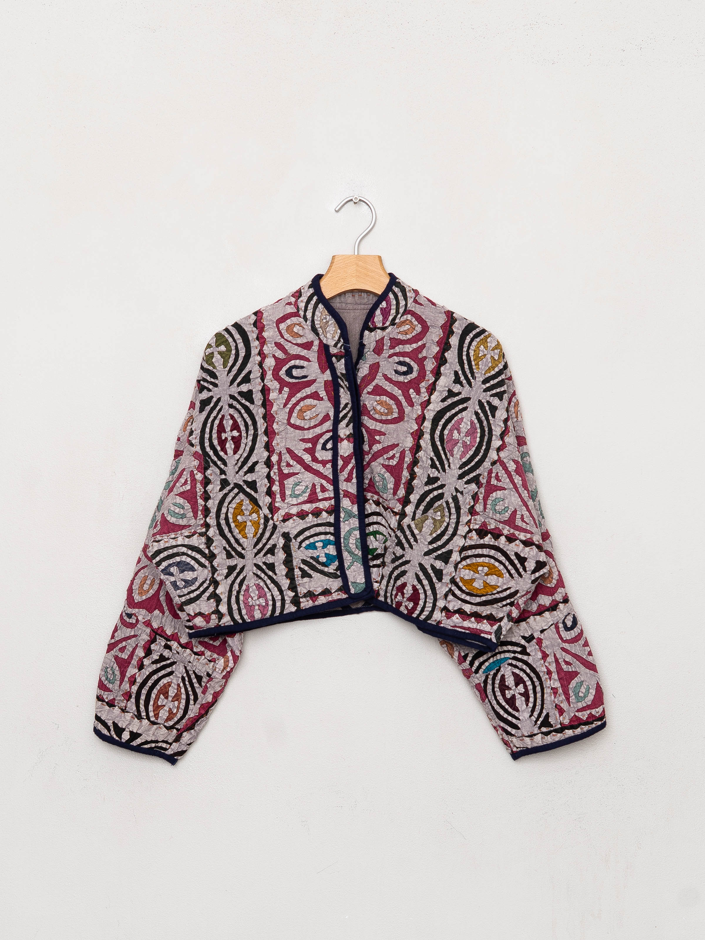 The Kaira Cropped Suzani Cut Out Kantha Jacket
