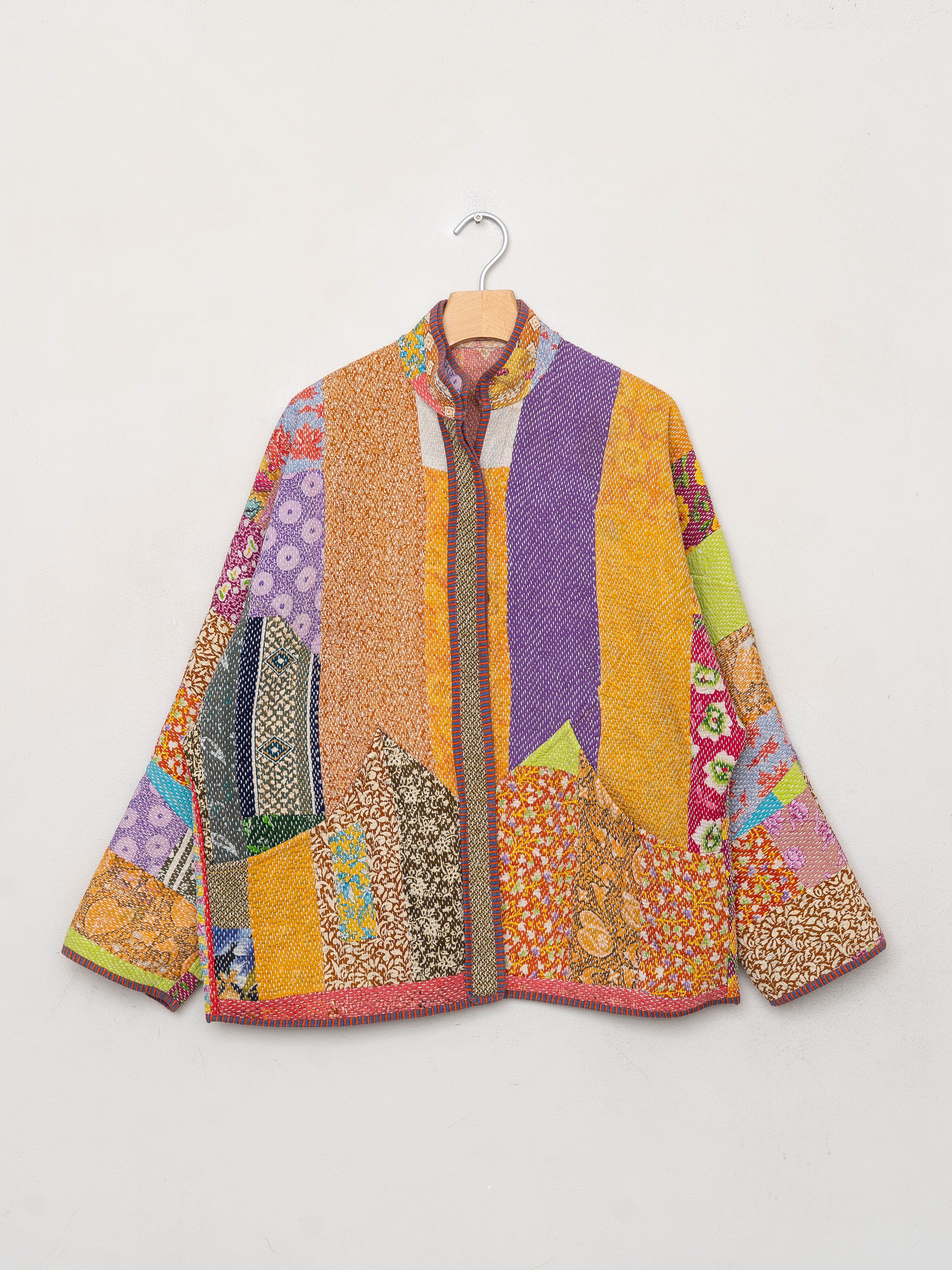 The Ladhiya Quilted Patchwork Kantha Jacket