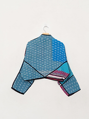 The Kaira Cropped Quilted Patchwork Kantha Jacket