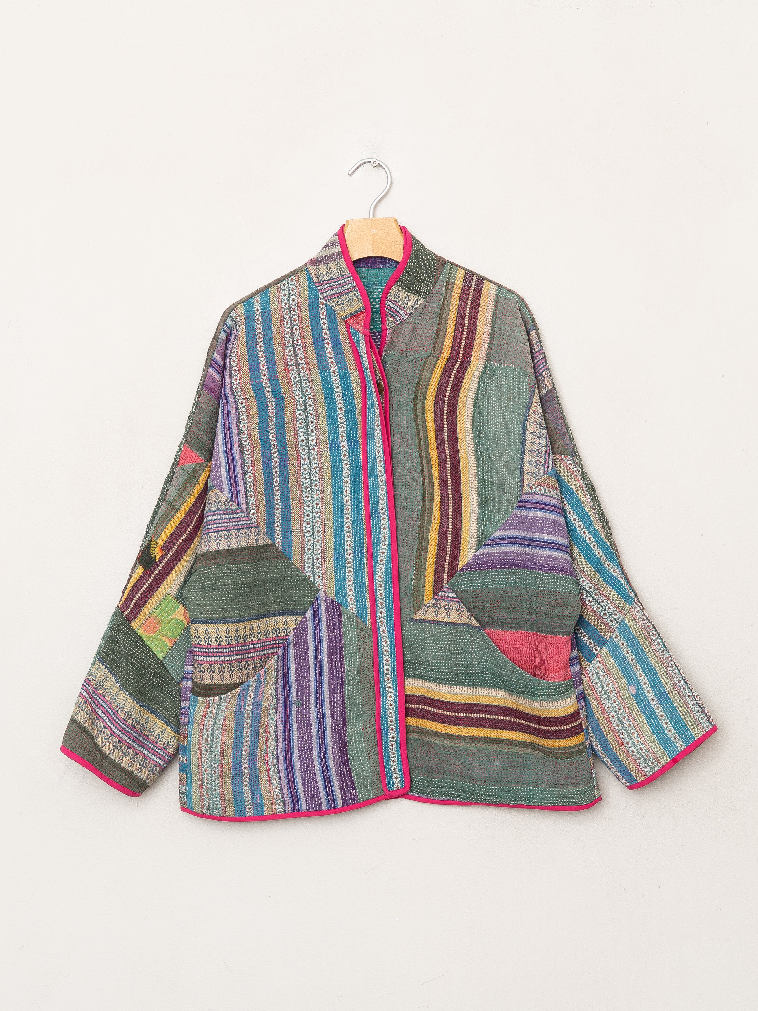 The Ladhiya Quilted Patchwork Kantha Jacket