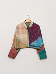 The Kaira Cropped Quilted Patchwork Kantha Jacket Wholesale