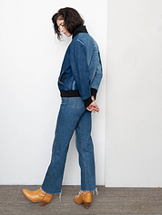 The Veda Denim Bomber Jacket - Small