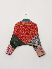 The Kaira Cropped Quilted Patchwork Kantha Jacket Wholesale