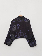 The Kaira Cropped Suzani Quilted Kantha Jacket