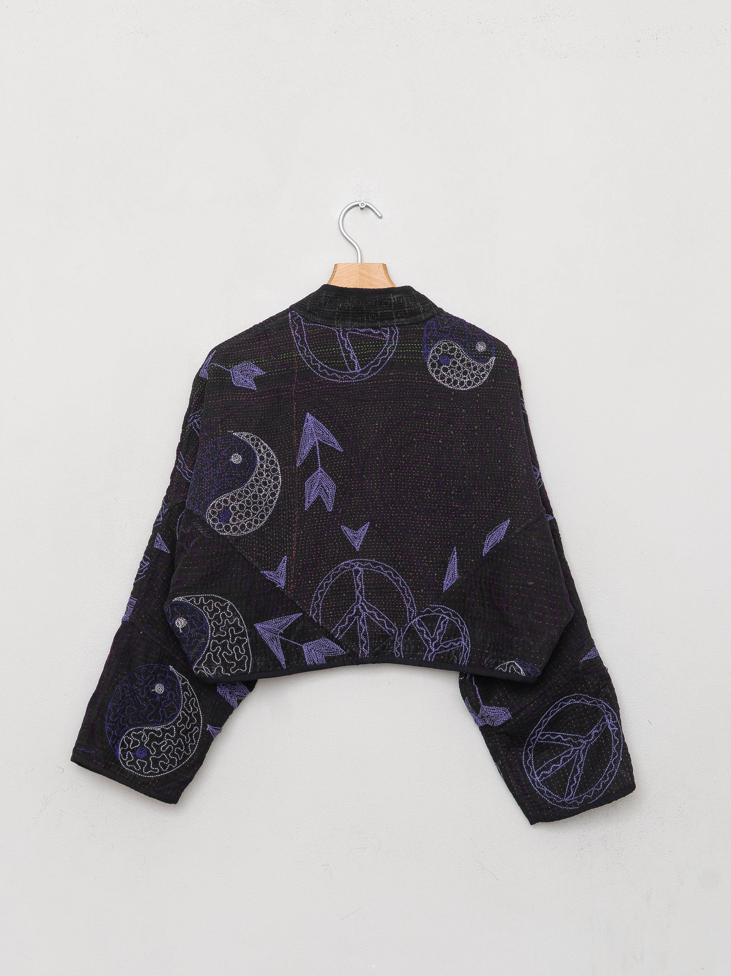 The Kaira Cropped Suzani Quilted Kantha Jacket