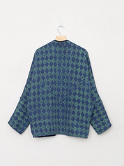 The Ishani Quilted Indigo Kantha Jacket