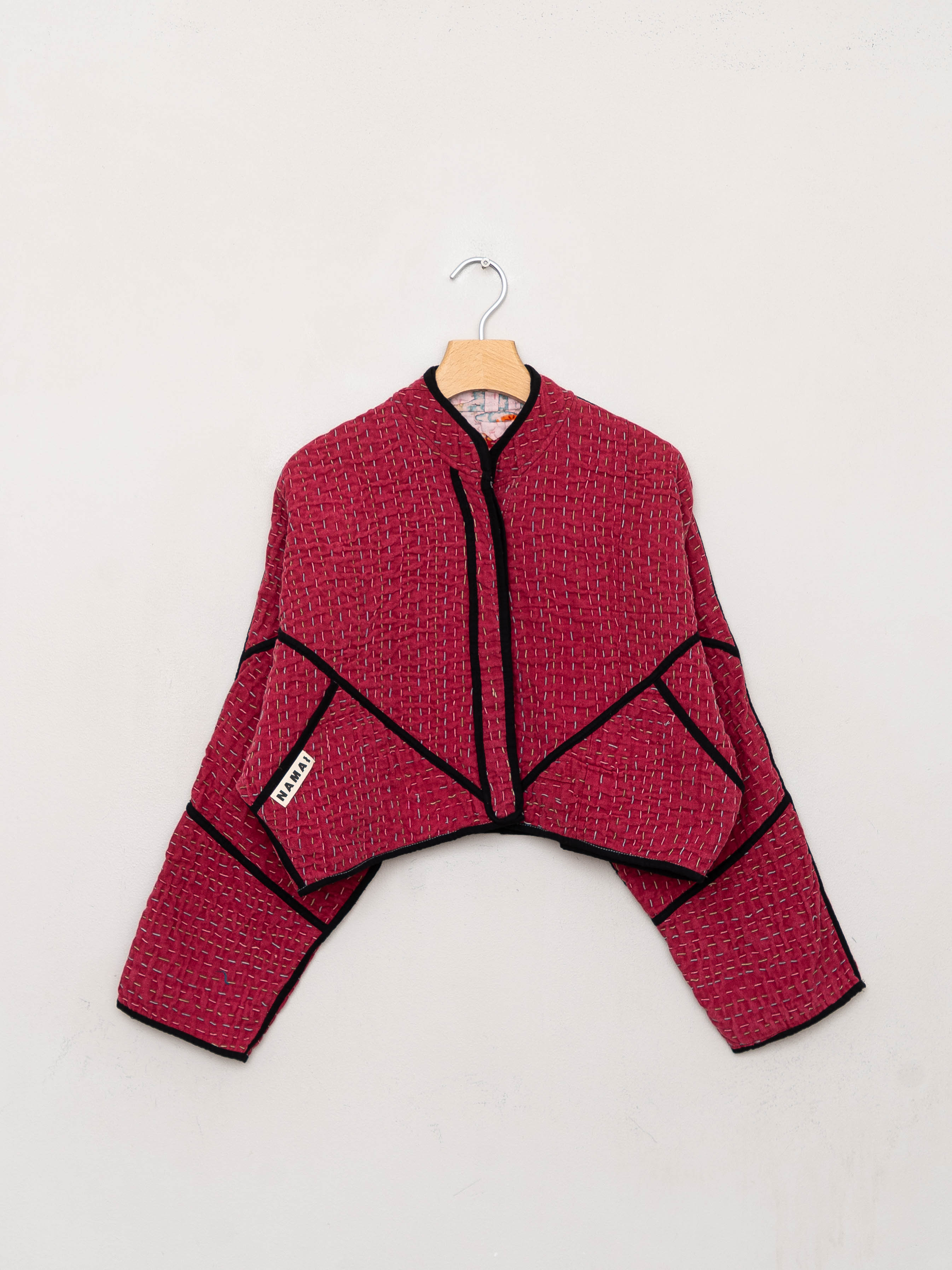The Kaira Cropped Suzani Cut Out Kantha Jacket