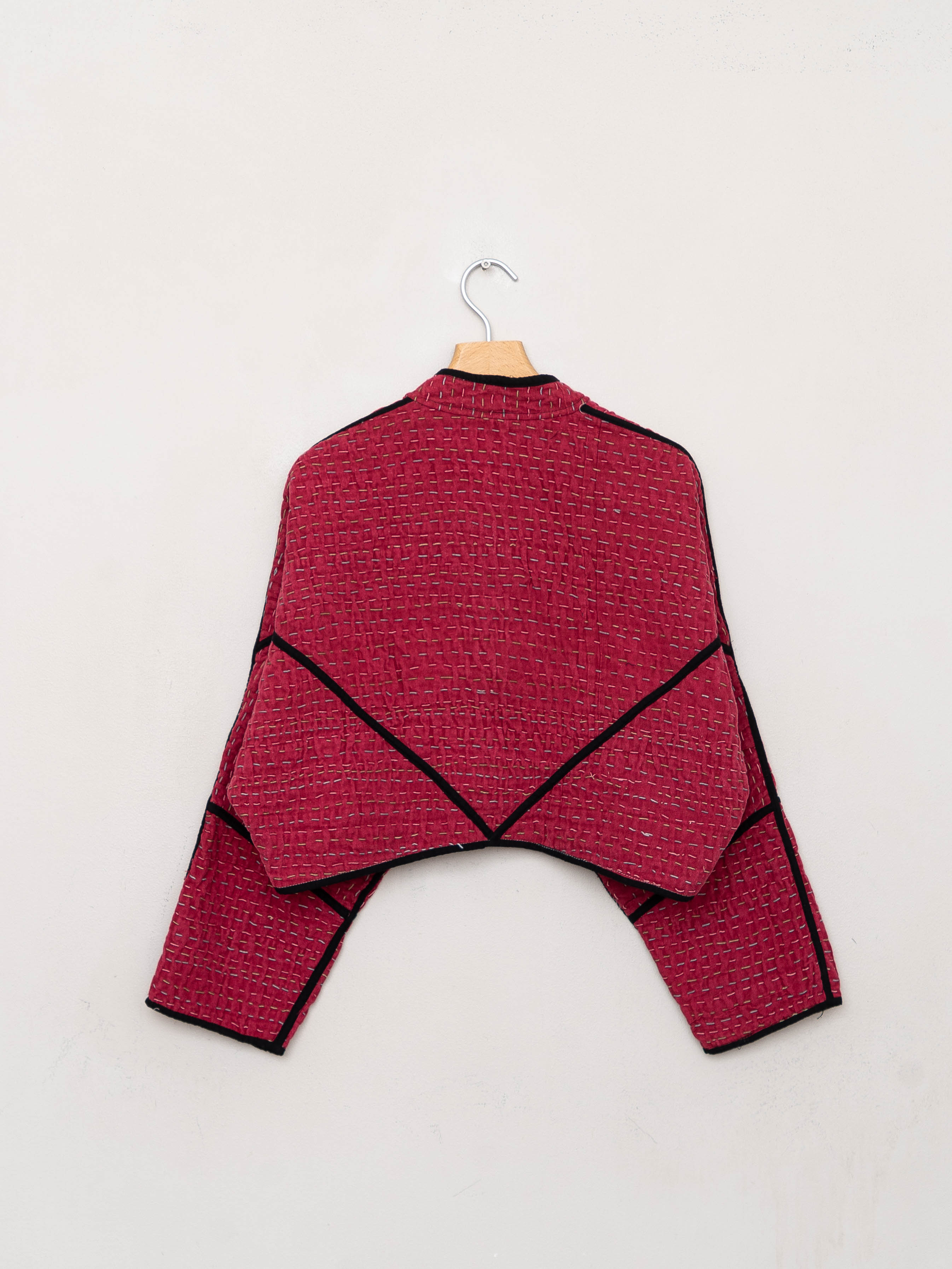 The Kaira Cropped Suzani Cut Out Kantha Jacket