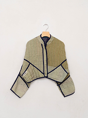 The Kaira Cropped Suzani Cut Out Kantha Jacket