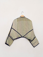 The Kaira Cropped Suzani Cut Out Kantha Jacket