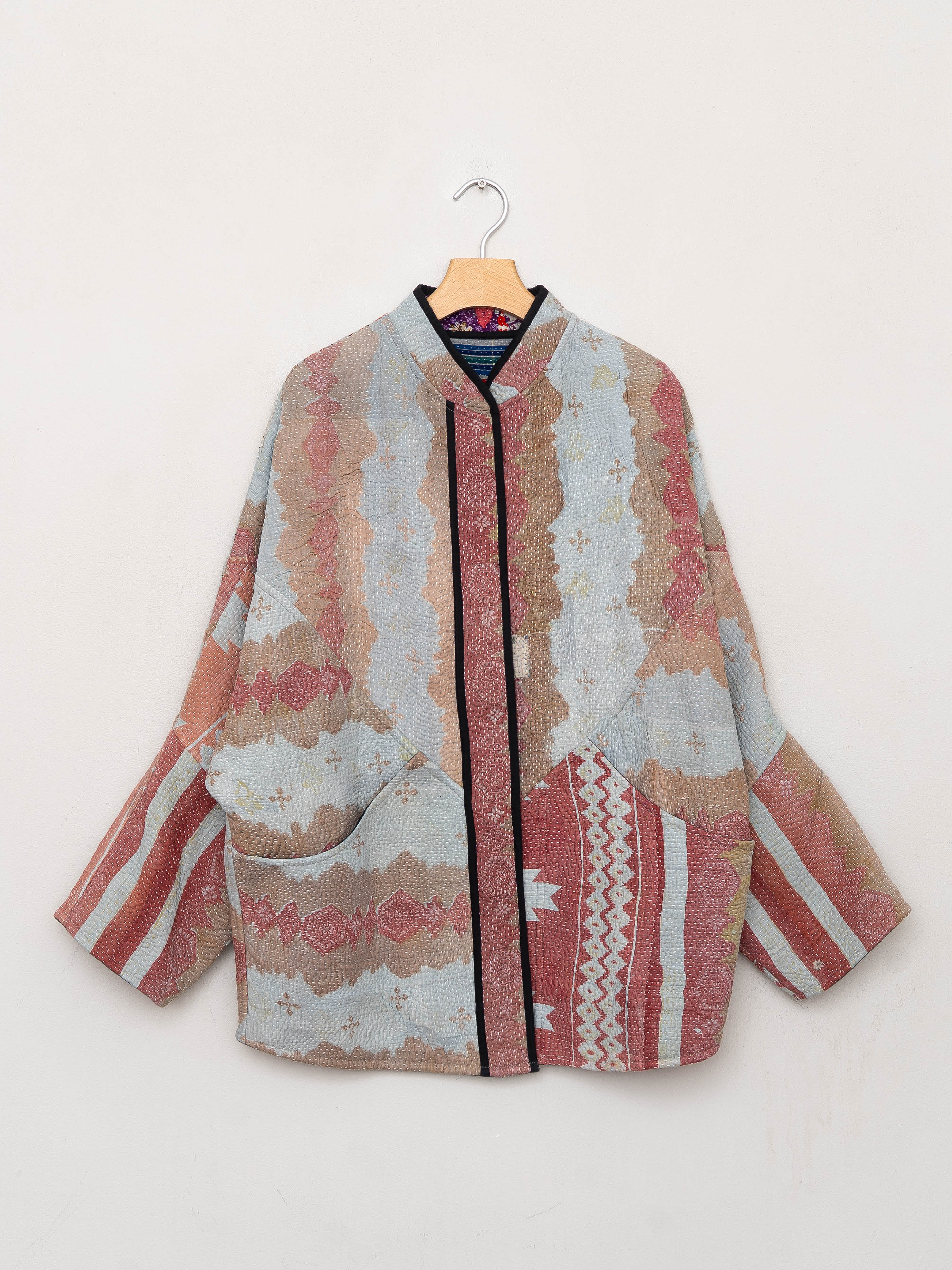 The Ishani Quilted Patchwork Kantha Jacket