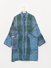 The Sai Quilted Indigo Kantha Coat