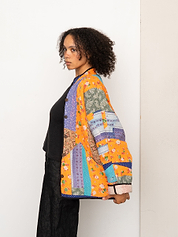 The Ladhiya Quilted Patchwork Kantha Jacket