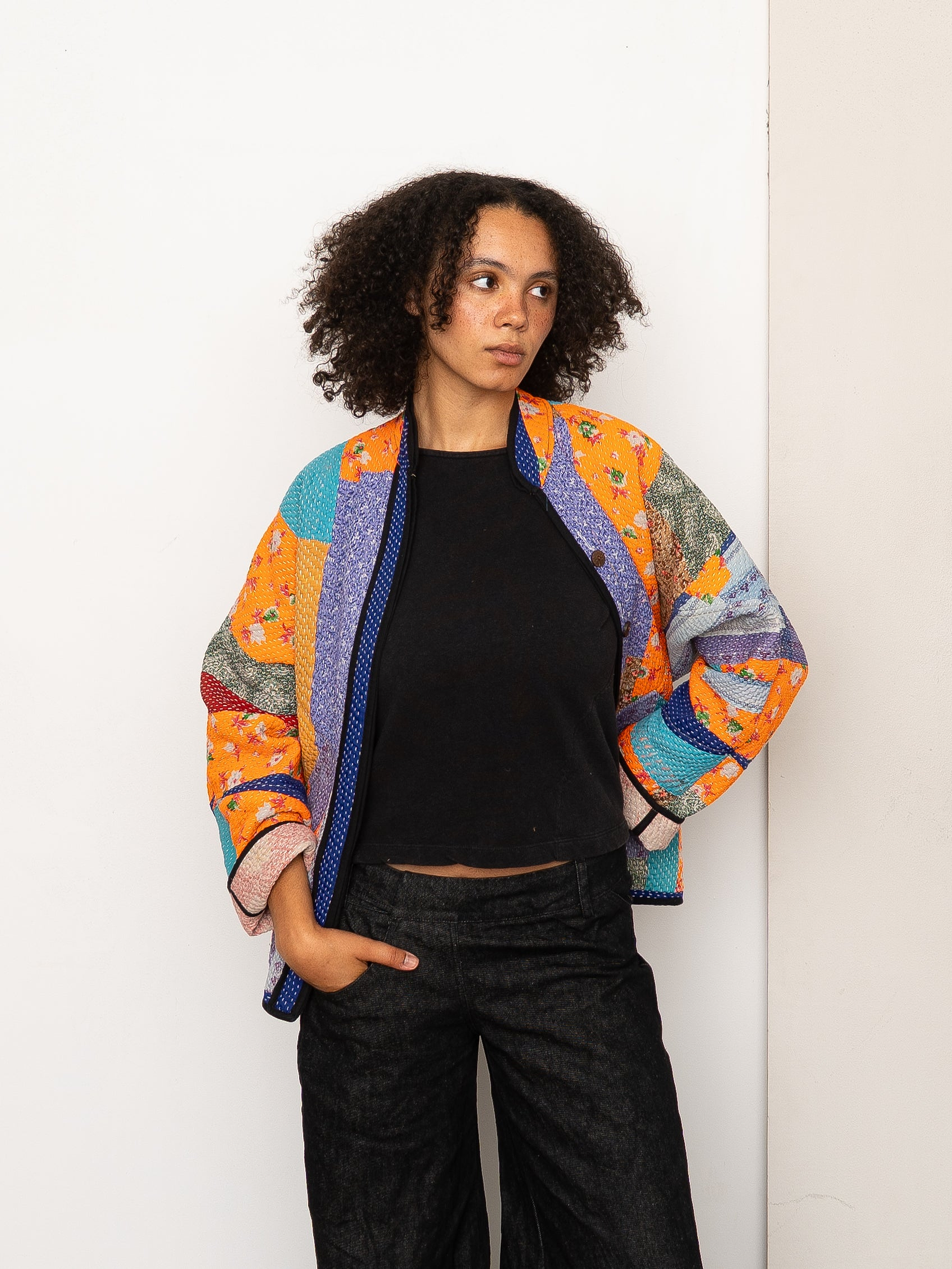 The Ladhiya Quilted Patchwork Kantha Jacket