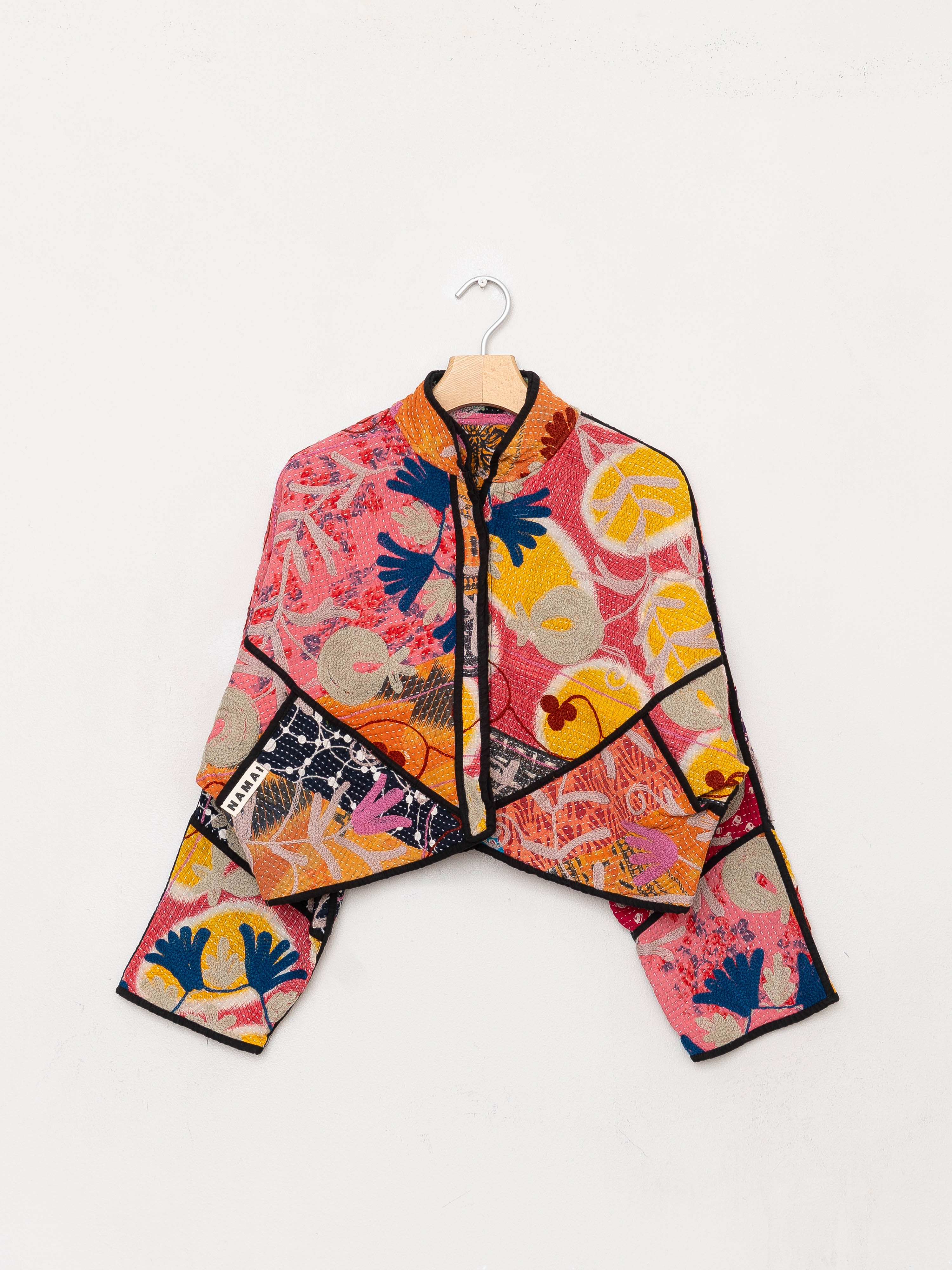The Kaira Cropped Suzani Quilted Kantha Jacket