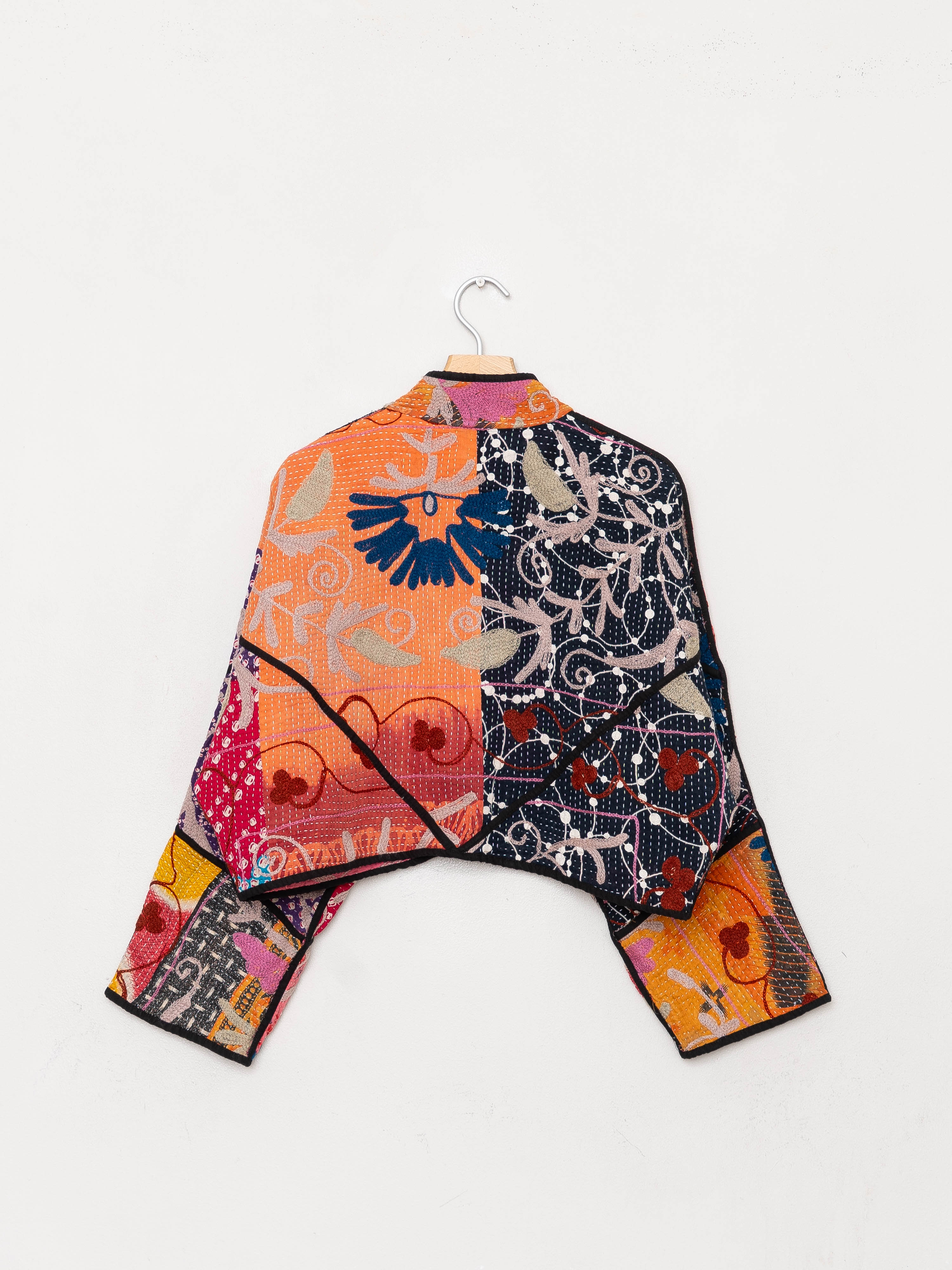 The Kaira Cropped Suzani Quilted Kantha Jacket